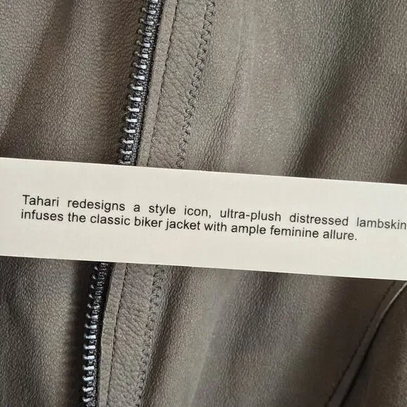 ELIE TAHARI $898 JOPLIN Genuine Lamb Leather MerinoWool Asymmetric Moto Jacket M - Picture 7 of 14